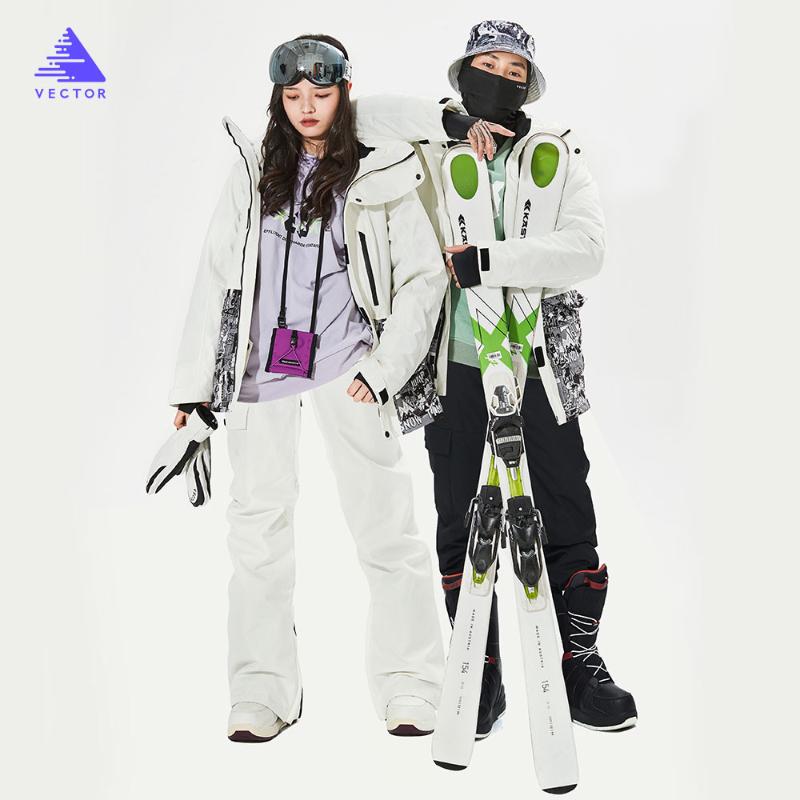 

VECTOR Brand Men Women Ski Suit Ski Jacket Pants Winter Warm Windproof Waterproof Outdoor Sports Snowboard Coat Trousers, Set 2
