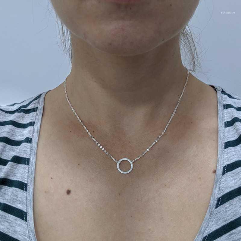 

Minimalist Infinity Karma Circle Pendant Necklace Rose Gold Color Clavicle Chain Eternity Round Collar Necklace Women Jewelry1