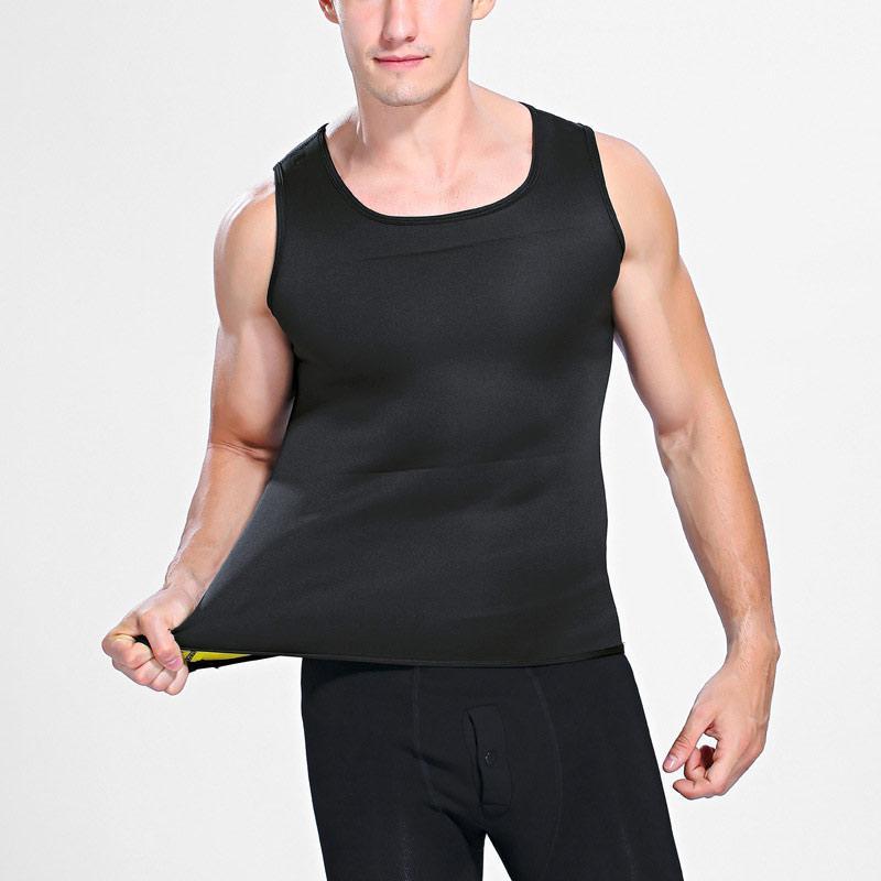 

Men Corset Slimming Vest Neoprene Belt Body Shaper Posture Waist Trainer Corsets Sportes Bodyshape ALS881, Black