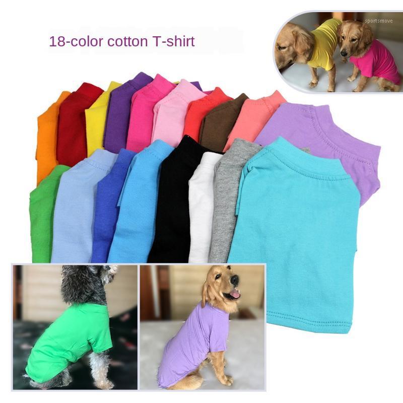

Pet clothing pet clothes cotton T shirt size dog monochrome T shirt solid color pets clothes1, Red