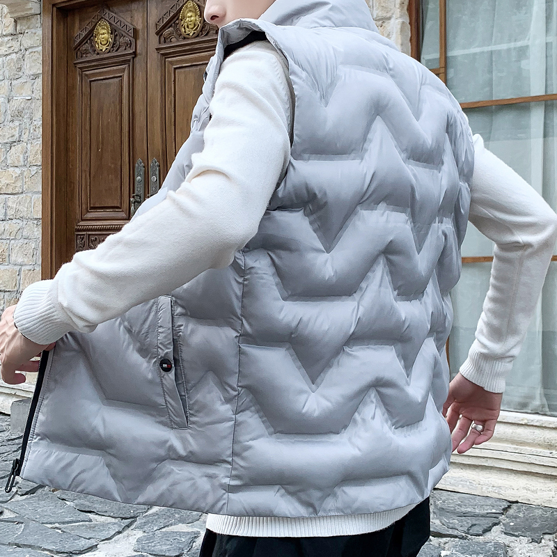 

2021 New Younger of Men Winter Sleeveless Autumn Vests Jacket Size Large Male Quilted Cotton Outdoors FAZP, Black
