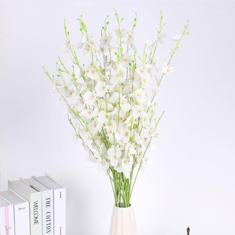 

5-fork artifical dancing orchid fake flower wedding home decoration Phalaenopsis bouquet silk flower decoration1, Only 1pcs