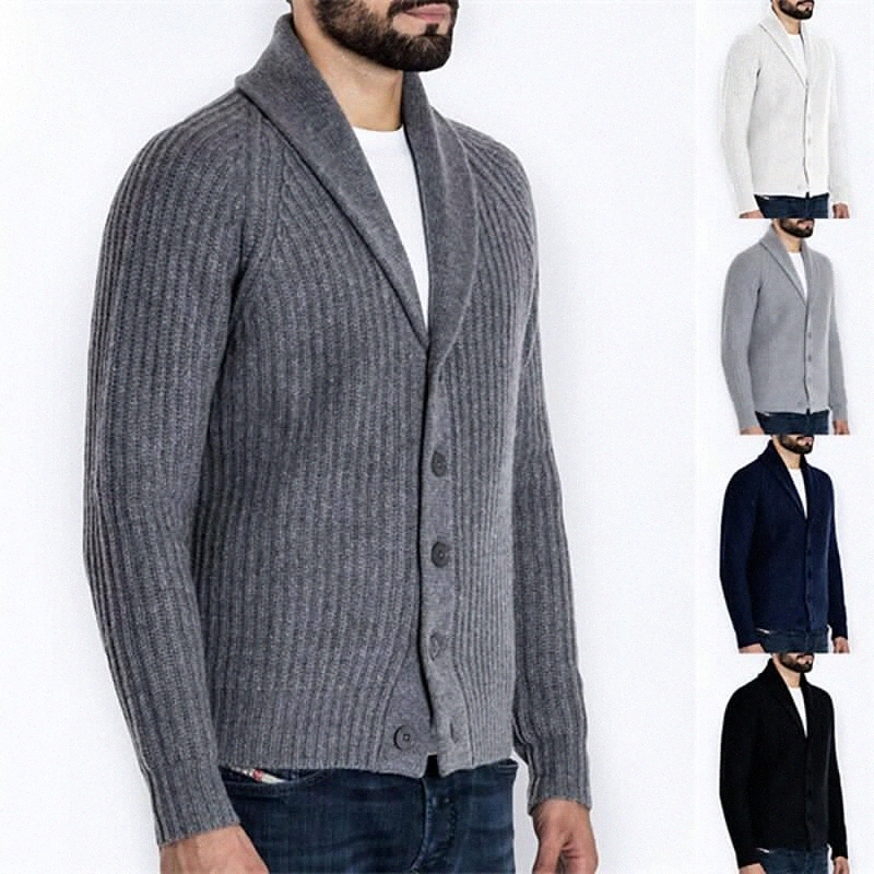 Men's Unisex Cardigan Sweater Knitted Button Striped Solid Color Stylish Vintage Style Basic Long Sleeve Plus Size Sweater Cardigans Shirt Coll