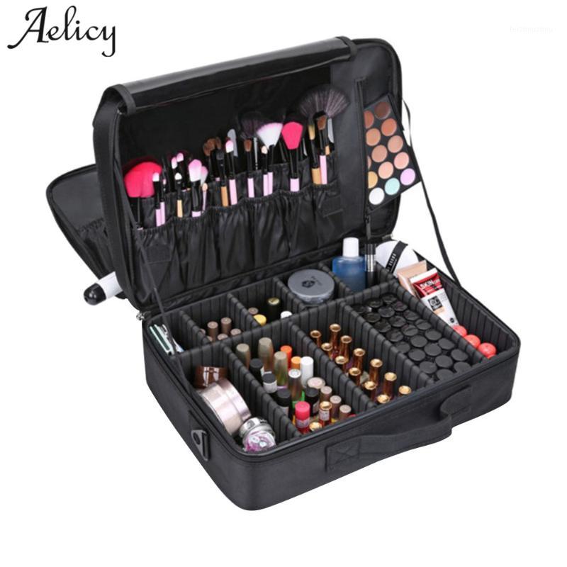 

Cosmetic Bags & Cases Aelicy 3 Layers Waterproof Makeup Bag Oxford Women Travel Organizer Case Large Capacity Solid Wash Toiletry1, Black