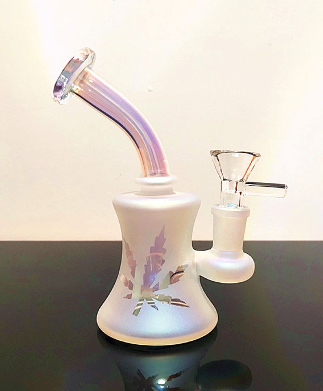 

6inch frosted glass mini glass bong deb rig water pipe with Dazzle colour process water bong smoking accessories