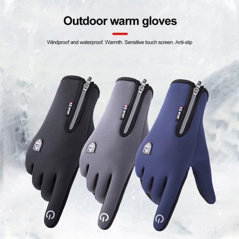 

Winter Men Women Thermal Ski Skiing Gloves Skiing Fleece Waterproof Snowboard Gloves Outdoor Snow Motorcycle Snowmobile1, Black 1
