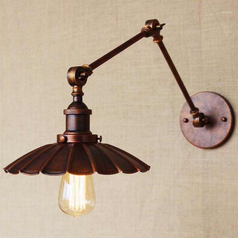 

industrial Portuguese style antique rust wall lamp/swing arm wall lighting for workroom/Bathroom Vanity 2 applies arm1