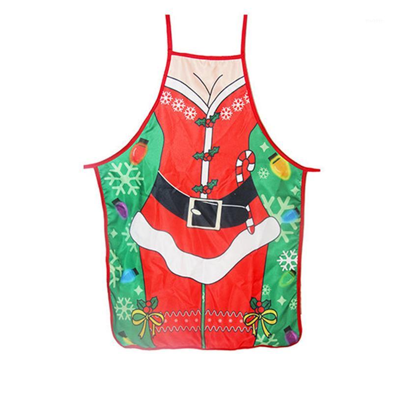 

2020 Merry Christmas Aprons Adult Santa Claus Aprons Kitchen Baking Restaurant Dinner Party Decor Apron Household Cleaning Tools1
