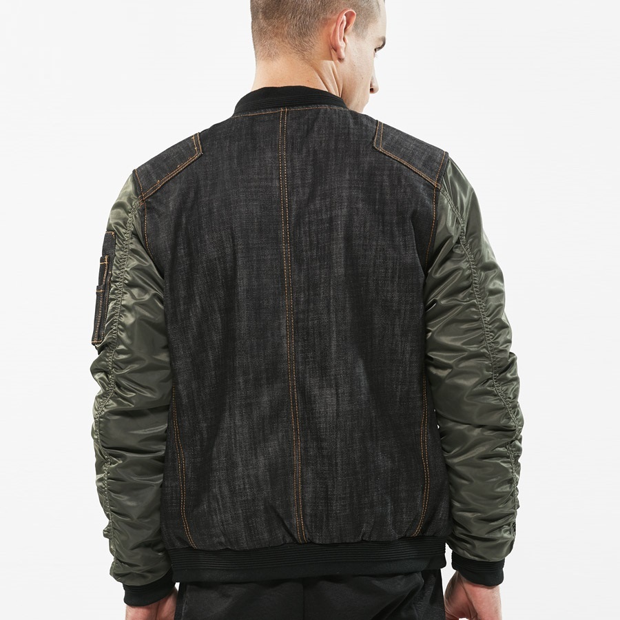 

2021 New Mode Denim Support Colorless Pocket Shredded Designs Elegant Autumn Pants Brim Bomber Man Pilot Jacket 7xq9, Army green.