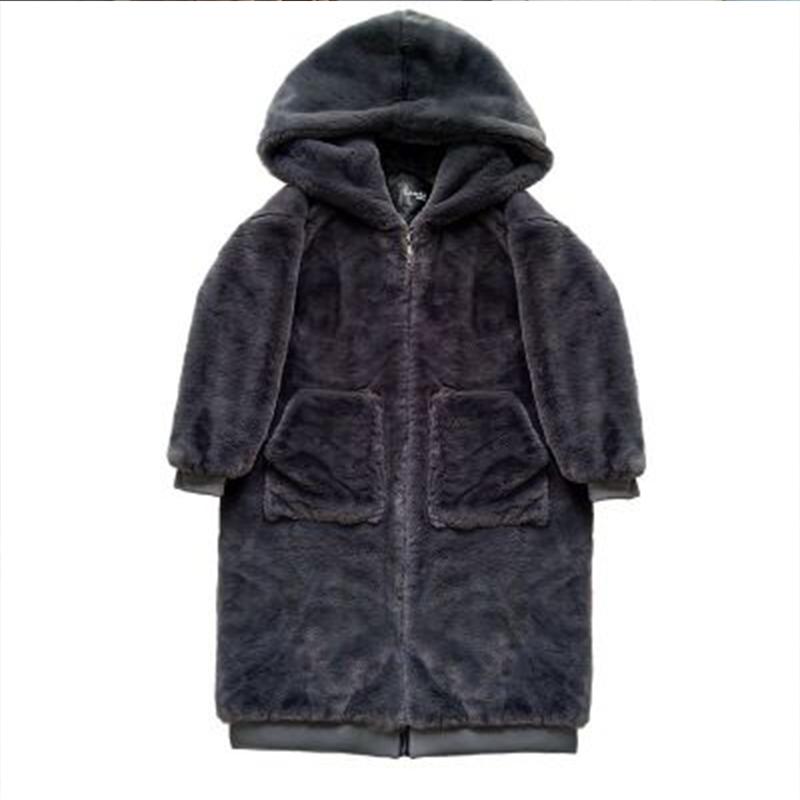 

Women's Long Hooded Faux Fur Coat Female Winter Thick Warm Jacket Casual Oversized Loose Baggy Black Gray Fluffy Coats Outerwear