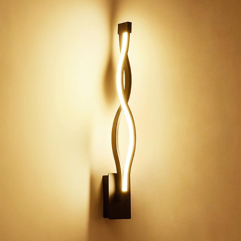 

LED Postmodern Art Wall Lamp Living Room Bedroom Bedside Lamp Simple Creative Aisle Corridor Staircase Double Wave