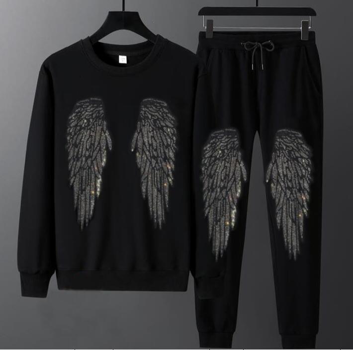 

Set Warm Winter Men's Training Suits Hoodies Casual Suit Sweatshirt 2 Piece of New Sports Clothes 2021 1czp, Black.