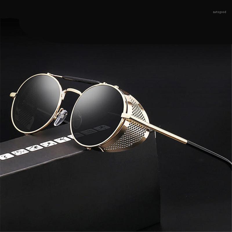 

Sunglasses Steampunk Sun Glasses For Men/women 2021 Personality Windshield Metal Round Retro Color Film Sunglasses1