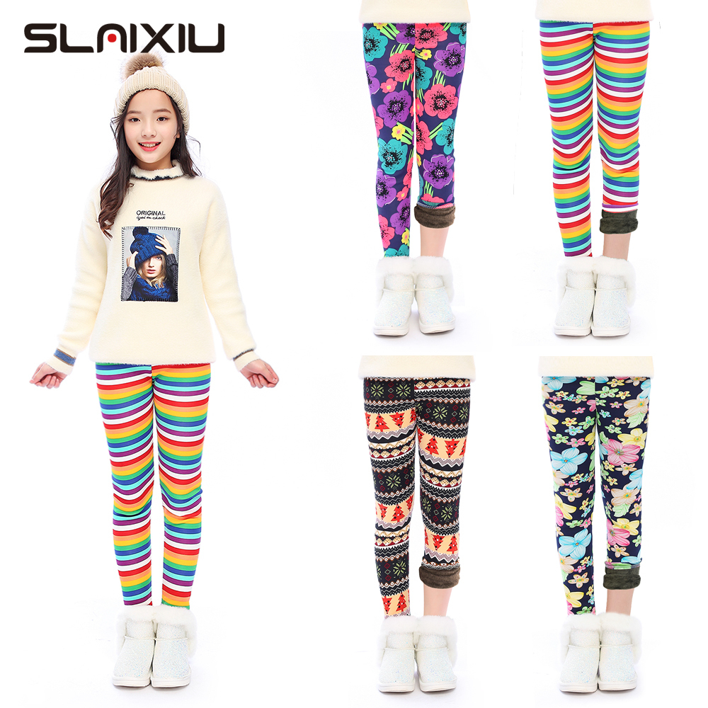 

SLAIXIU Thickening Leggings Girl Stretch Elastic Waist Baby Girl New Winter Girls Plus Velvet Skinny Pant Kids Cotton 3-12 Years LJ201019, B23
