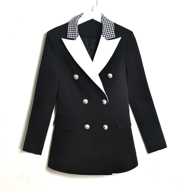 

2021 New Lady From the Blazers Classic Double Breasted Elegant Offices of Women Packing Clothes Jackets Autumn Winter Coat V7ly, Black