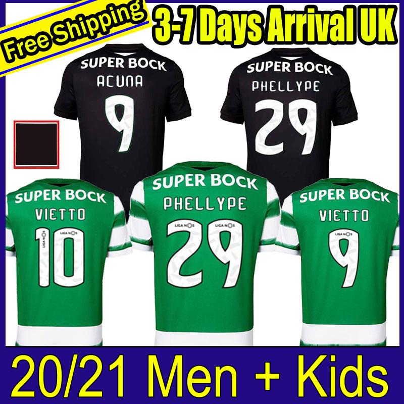

Sporting CP Soccer Jerseys PHELLYPE 2020 2021 Sporting Lisbon VIETTO Football Shirt COATES ACUNA SPORAR JOVANE Men Kids Kit uniform, Home