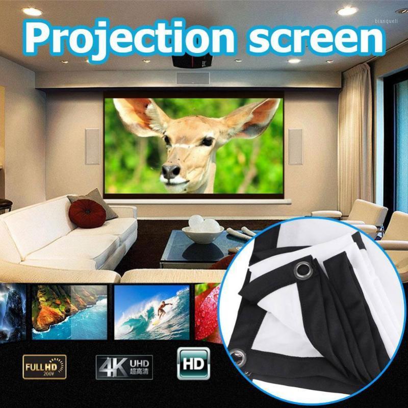 

60/100/120'' soft Portable Foldable 16:9 HD 60inch Projector Screen Fiber Canvas Curtain for projector Film Home Theater outdoor1