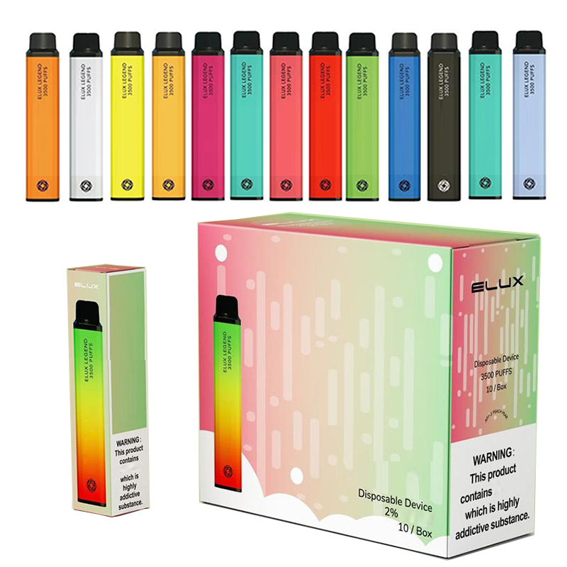 

Elux Legend 3500 Puffs Disposable E cigarette Vape Pen 2% 24 Colors 1500mAh Vaporizer Stick Vapor Kit 10ml Pre Filled Cartridge Device