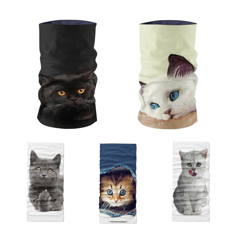 

Novelty Design 3D Printed Women Headscarf Funny Animal Cat Face Bandana Cycling Sports Tubular Mask Headdress Handkerchief buffe