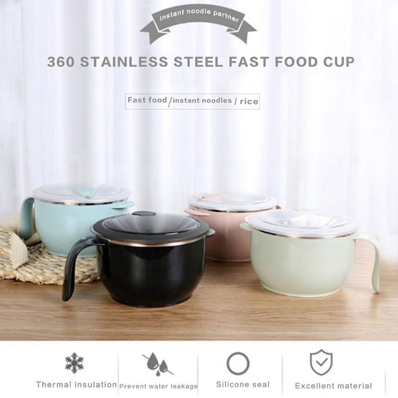 

304 Stainless Steel Single Layer Anti-Scalding Instant Noodle Pot X9FE