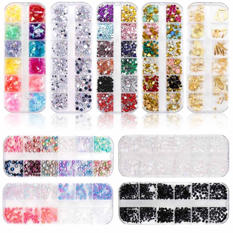 

Rhinestones For Nails Manicure Nail Strass Stones Nail Art Accessory Gems Rhinestones For Nails Glass Decoration 1 Box DIY Tips