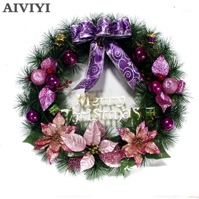 

Foreign trade excellent products New Year Christmas Wreath With Bow Handcrafted Elegant Holiday Wreath For The Front Door Christ1, Red