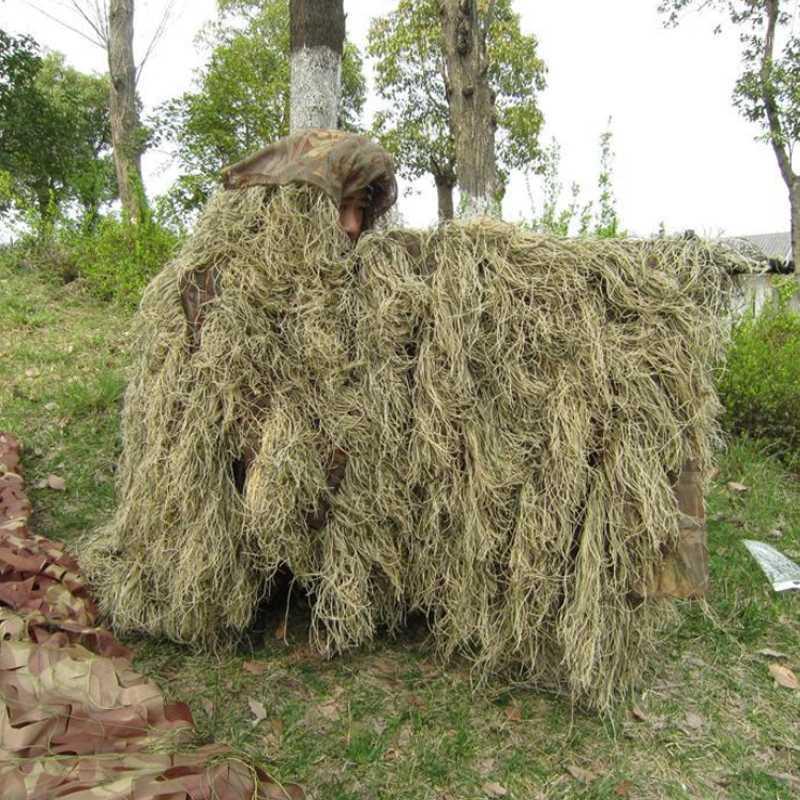 

Ghillie hunting camouflage hunting suit secret shooting aerial sniper clothes camouflage suits clothes with cover bags1, Khaki