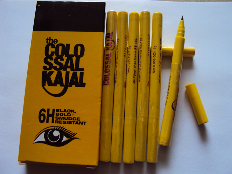 

Free shipping 12pc New the colossal kajal 6H BLACK BOLD+ SMUDGE RESISTANT 1.6g Will Box