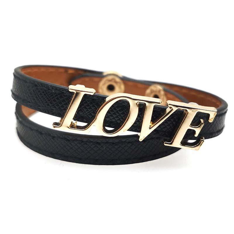 

D&D Fashion LOVE Leather Bracelets Bangle For Women Multilayer Punk Charms Bracelet Female Cuff Jewelry Gift