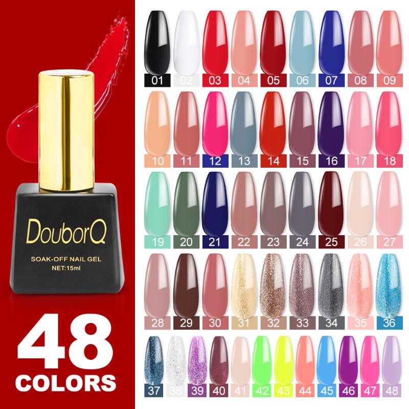 

Nail Gel Polish 48Colors Nail Gel 15ML Soak Off UV LED Art Manicure Semi Permanent Top Coat UV LED Varnish, 34