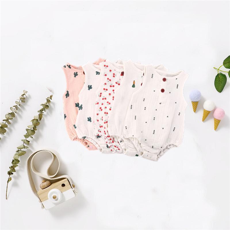 

3-18M Newborn Baby Clothes 2020 Cute Boys Girls Clothing Carrot and Cactus Pattern Print Bodysuit Cotton Soft Button Bodysuits1