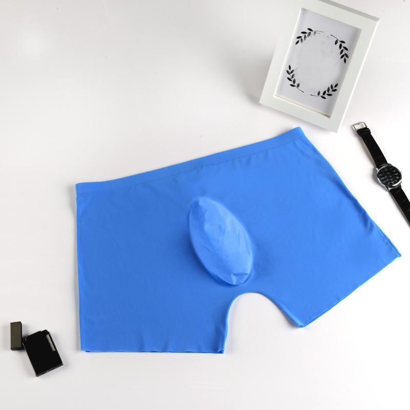 

Men Sexy Underwear Shorts Underpants Pouch Soft Briefs Panties Men's ultra-thin breathable boxer shorts ice silk seam majtki mes1, Gray