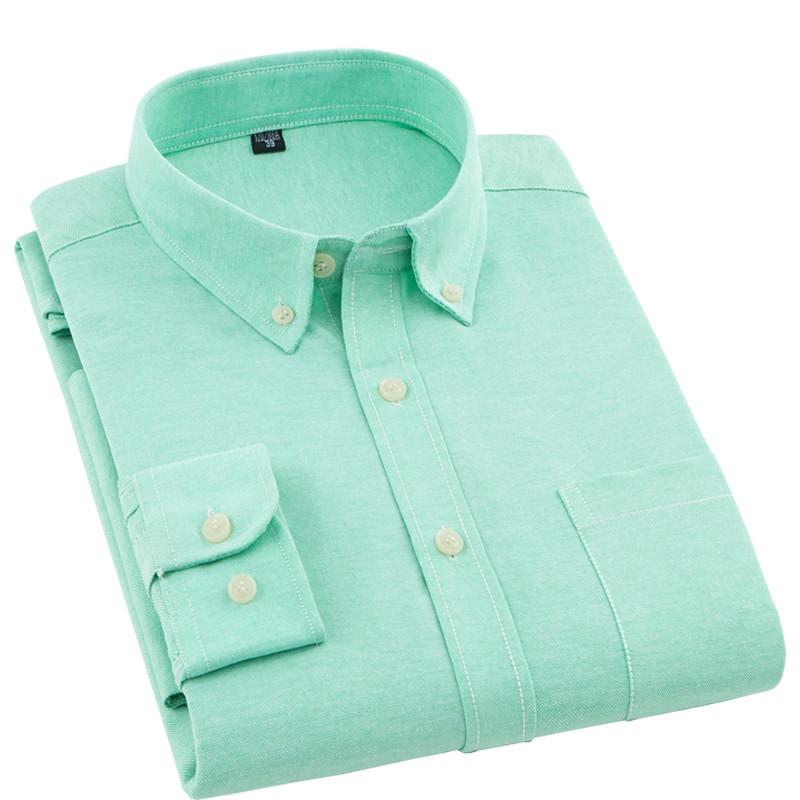 

Oxford fabric Leisure Mens Dress Shirts Long Sleeve easy care men business casual shirts solid non-iron male tops 8color, 889