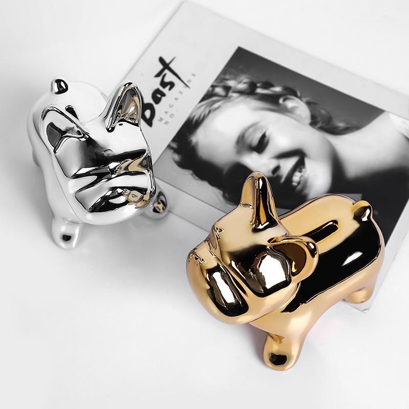 

MGT] Modern Creative Electroplating Storage Tank Dog Storage Decoration Home Decoration Handicraft Desk Small Jewelry Wholesale1