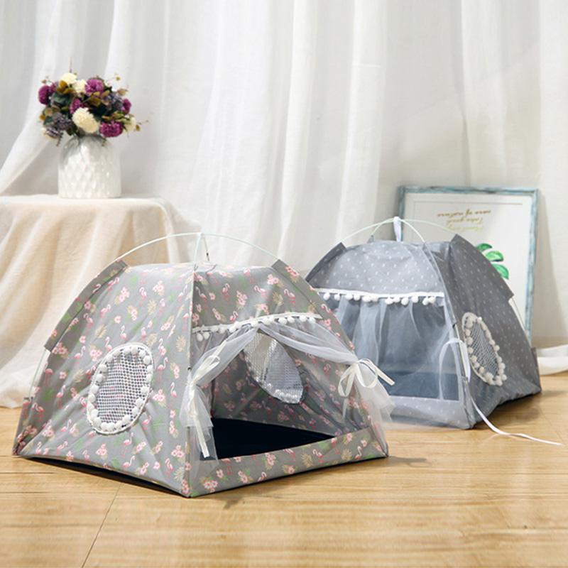 

New pet bed tent nest dog pad four seasons cat house suitable for small pets dogs cats two-sided mat washable Animal products, Blue