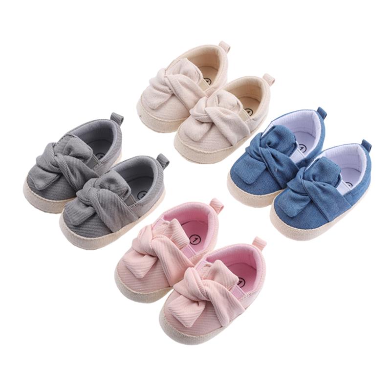 

Breathable Baby Girls Shoes Infant Sweet Style Solid Color Bow Decoration Soft Sole Shoes Toddlers Non-slip Prewalker, Pink
