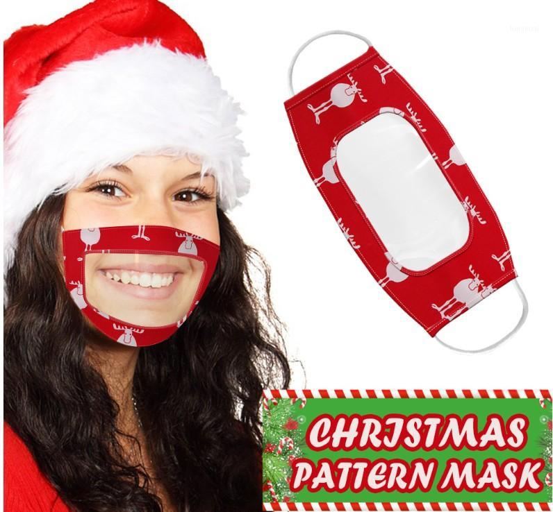 

Christmas printing mask with window ear hanging cartoon elk Santa Claus 4 Designs Masks multi-color Christmas Protective masks1