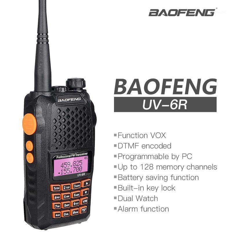 

Baofeng Walkie Talkie 7W UV-6R Black Model for security Dual Band Two Way Radio UHF/VHF 1800mAh Baofeng ham radio 128CH1