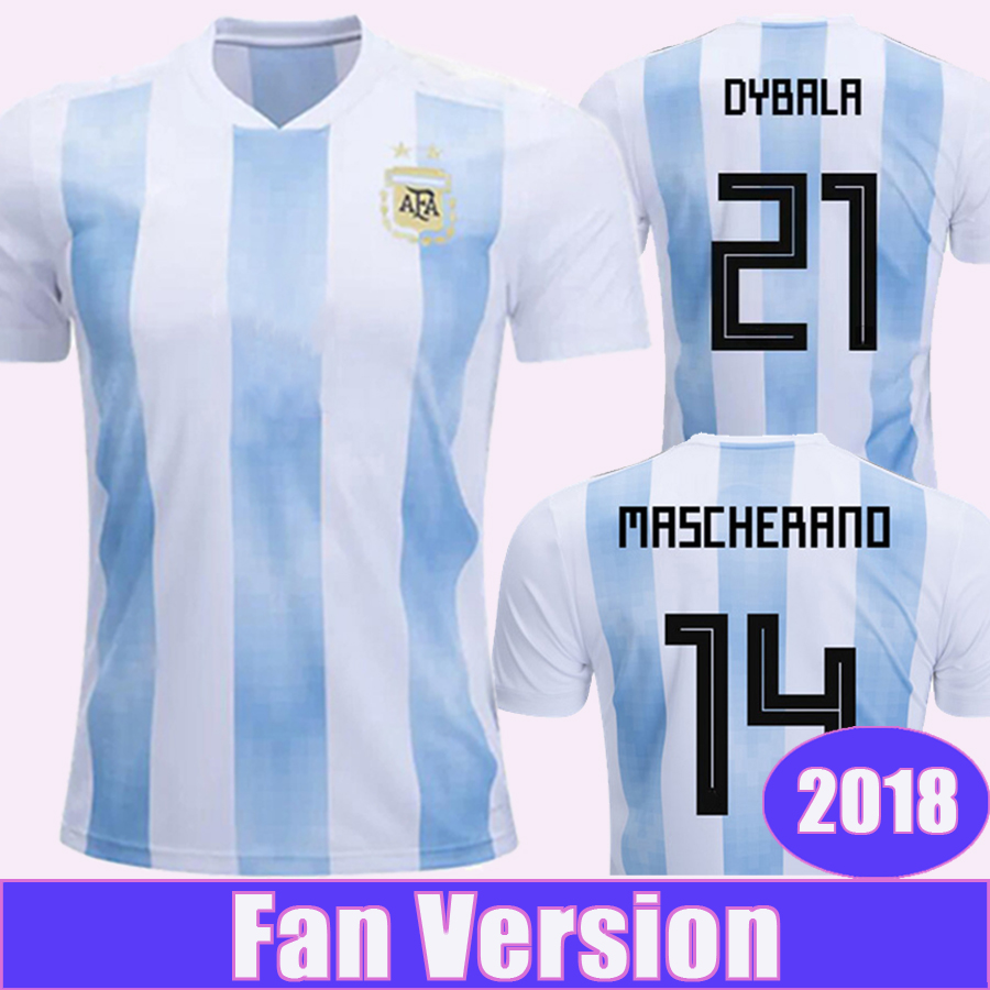 

2018 Argentina National Team DI MARIA Mens Soccer Jerseys DYBALA AGUERO HIGUAIN Home Away Short Sleeve Football Shirts Uniforms, Qm3263 2018 home