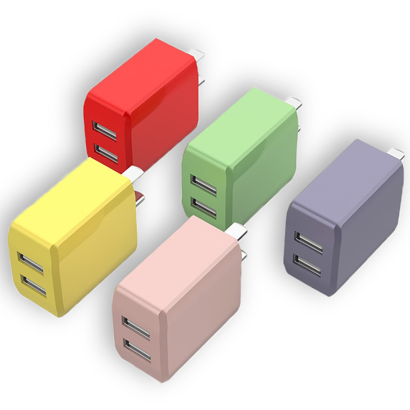 

USB Charger 5V2A Quick Charger,Macaron Color,Universal dual port Adapter,Fast charging for iPhone/Android/Type c charger