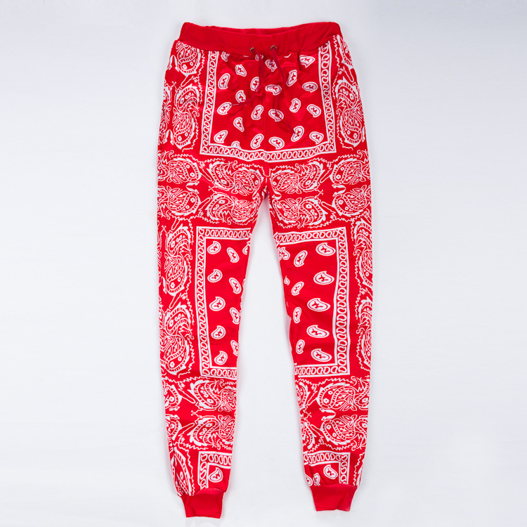 

Fashion--mens joggers sweatpants swag pantalones hombre red blue bandana joggers mens pants hip hop women trousers streetwear unisex, Black