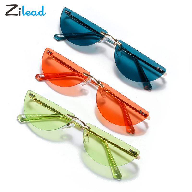 

Zilead Colourful Lens Semicircle Frame Sun Glasses UV400 Shade Sunglasses Metal Frame Fahsion Comfortable For Women Unisex