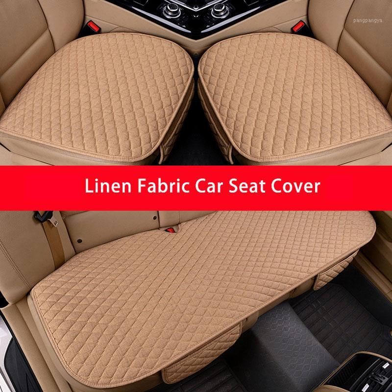 

Linen Fabric Car Seat Cover Four Seasons Front Rear Flax Cushion Breathable Protector Mat Pad Auto Accessories Universal Size1