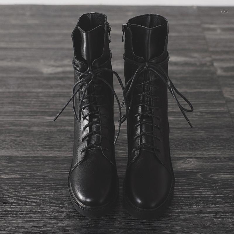 

boots plus velvet British style high-quality thick-soled boots wild large size 34-43 mid-tube female winter1, Creamywhiteplusvelve