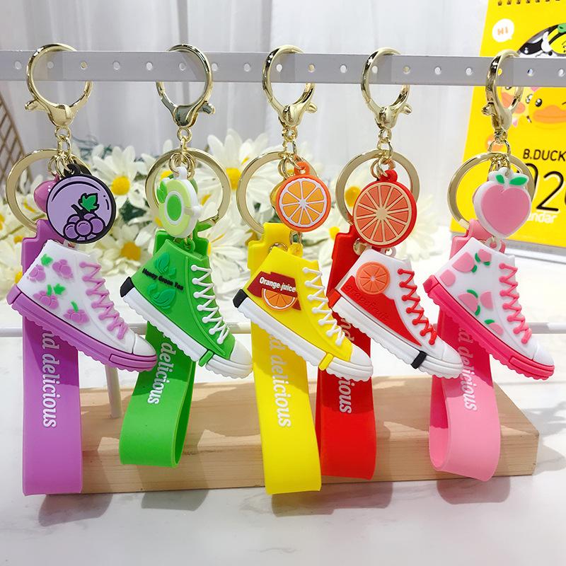 

Keychains Summer Cute Canvas Shoes Keychain Bag Charm Woman Men Kids Gift Car Key Ring Holder Sports Sneaker Chain Accessories