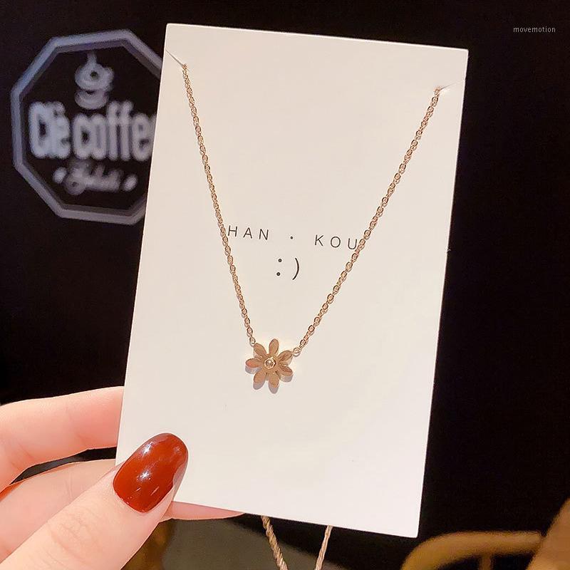

Sunflower Daisy Pendant Necklaces Titanium Steel Korea Flower Charm Gold Necklace for Women Gifts Wholesale Dropshipping 1491