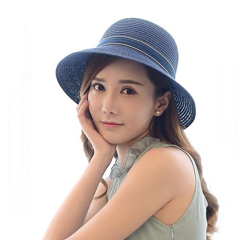 

Wide Brim Hats Fashion Outdoor Women Cap Foldable Bowknot/Ribbon Decoration Suncreen Breathable Summer Beach Ladies Girls Straw Hat, 15 m