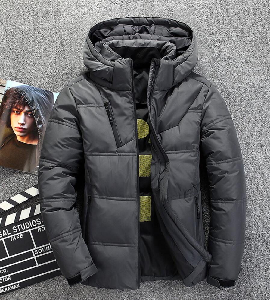 

The Men down Jackets Mens Winter Parka Warm keep warm Down Coat hoodies Soft shell Hats thick outdoor outerwear fac male clothing jacket, Black