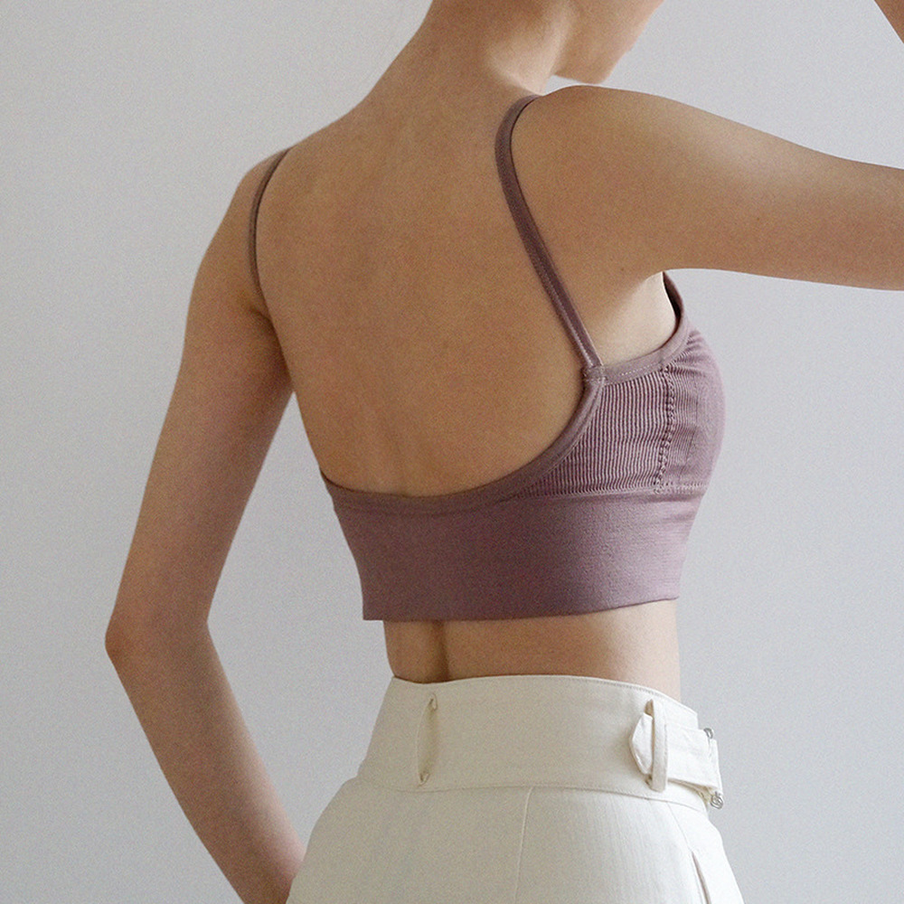 

Vest Bra Big Open Back Sports Wrapped Chest No Steel Ring Thin Girl Workout Fitness Bra Seamless Pink Sport Push Up, Red