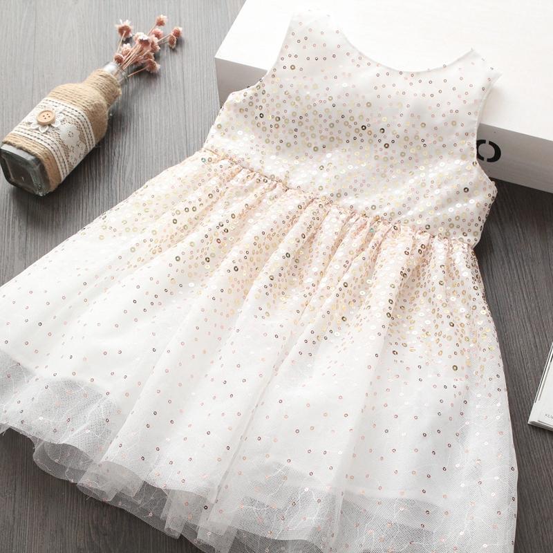 

2020 Summer Vintage Gradient Sequined Girls Dress Baby Clothes Kids Dresses for Girls Princess Party Children Clothing 3-8Y1, As photo 10